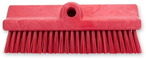 Image of SPARTA 40423EC05 Plastic Floor Scrub Brush, Wall Brush, Equipment Brush With Nonabsorbent Bristles For Industrial Kitchens, Hospitals, Commercial Cleaning, 10 Inches, Red