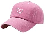 2025 Unisex Baseball Cap Spring Autumn Heart Dog Paw Print Washed Style Outdoor Sun Protection Visor Cap Pink