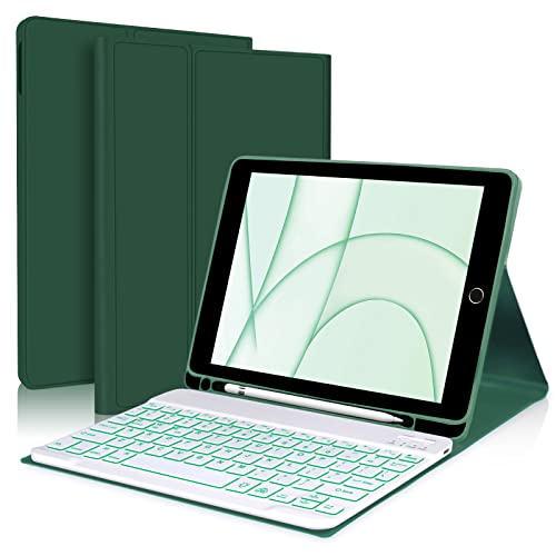 Teclado desmontable retroiluminado en funda inteligente delgada para iPad de 10.2 pulgadas