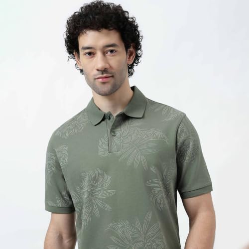 Image of Marks & Spencer Pure Cotton Tropical Print Polo T-Shirt