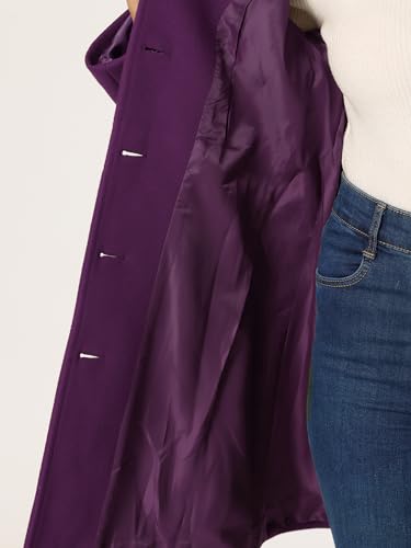 Image of Allegra K Women's Winter Classic Overcoat with Pockets Single Breasted Coat | Soft pea coat, Fully lined outerwear, Trendy, Fall office peacoat, Warm casual holiday everyday wear,