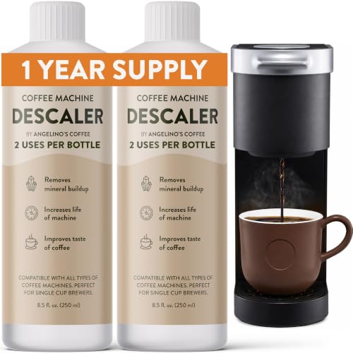 Universal Descaling Solution for Keurig, Nespresso, Breville, DeLonghi & Ninja (4 Uses) – Professional Coffee Descaler & Cleaner – Removes Limescale to Restore Flow & Temp – Odorless & Residue-Free