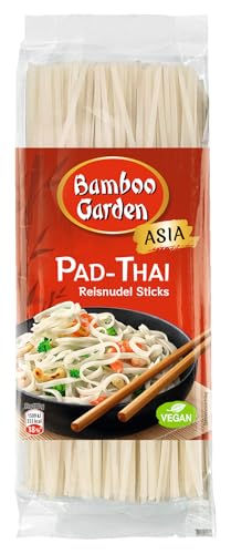 Bamboo Garden - Pad-Thai Reisnudel Sticks , Für traditionelle Nudelgerichte wie Pad-Thai , Vegan , 1 x 300 g (Verpackungsdesign kann abweichen)