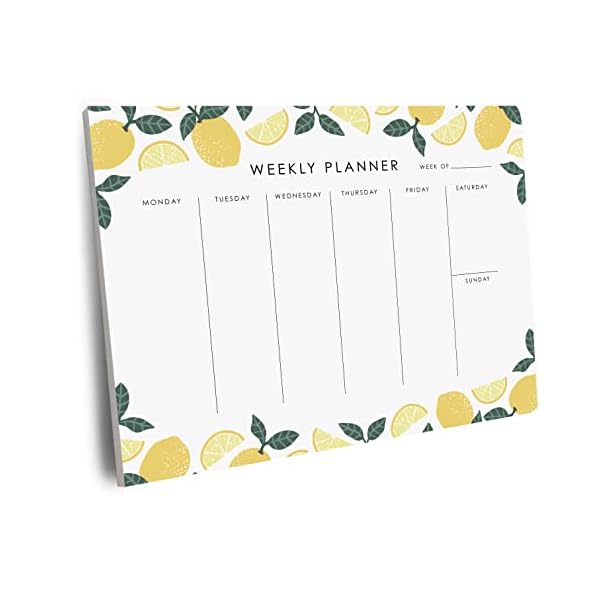 Wochenplaner-Notizblock – 22,9 x 17,8 cm, 52 Blätter zum Abreißen – undatierter Schreibtischplaner/Kalender-Notizblock…