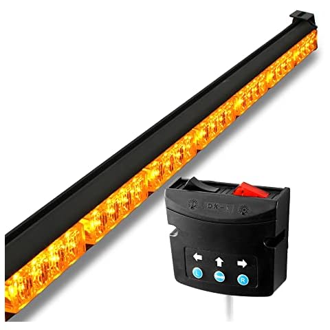 SolarBlast 36" Amber LED Traffic Advisor Light Bar with TA Controller Box - [SBTA84-AM] 12V Waterproof Directional Yellow Flashing Emergency Safety Warning Lightbar Lights for Work Trucks Vehicle Car Cover