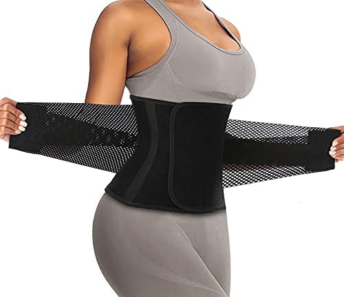 ChongErfei Waist Trainer Belt for Women Waist Cincher Trimmer Slimming Body Shaper Sport Girdle Belt(Black,Large)