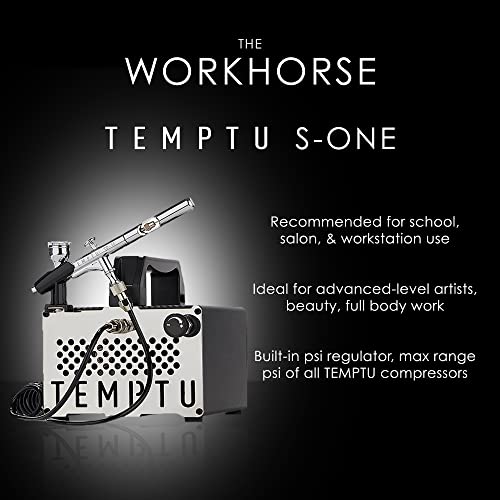 Temptu S-One Premier Airbrush Kit: Advanced Airbrush Makeup Set For Professionals | Includes S/B Silicone-Based Foundation Starter Set And Airbrush Cleaning Kit | For Face & Body #TOP2