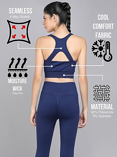 Image of Kobo Medium Impact Slip on Everyday Sports Bra for Women - Lightly-Padded, Non-Wired & High Coverage | Lined Cups with Removable Inserts (Imported)