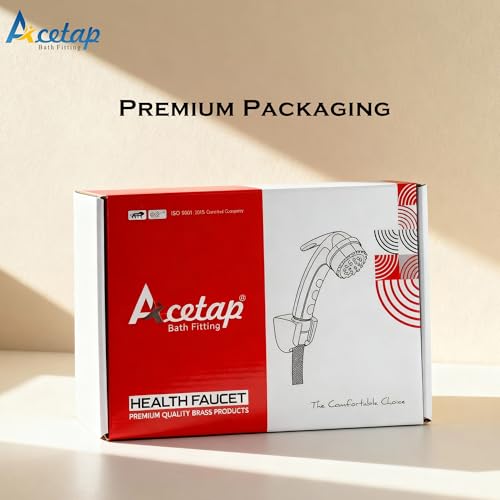Image of Acetap Health Faucet, ABS Health Faucet Set for Bathroom /Jet Spray Pipe for Toilet Shower Faucet with Flexible S.S - 304 Grade 1 Meter Shower Hose and Wall Hook, Chrome Finish