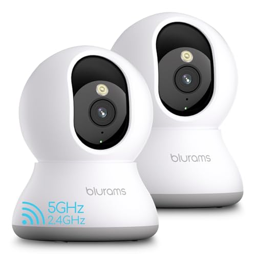 blurams 5G Cameras for Home Security, 2K Pet Camera with Phone App, 360° PTZ Indoor Camera w/Dual-Band WiFi6, Free Human/Motion/Sound Detection, 2-Way Talk, Night Vision, Compatible with Alexa, 2Pack