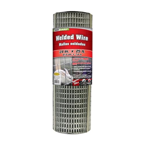 YardGard Welded Wire 1X2 Inch Mesh 24 Inch X 25 Foot 14 Gauge Galvanized Steel Wire Fence Ideal for Animal Enclosures, Cage Wire, Property Protection, Garden Fence, Rabbit Fence, and Utility Fence