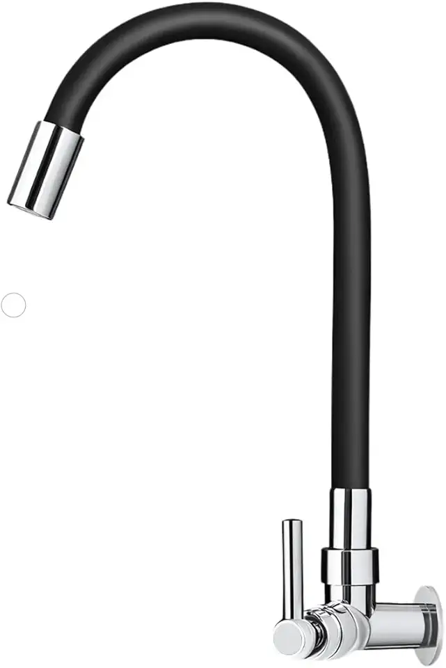 Torneira Parede Cozinha Tubo Flexível Silicone Com Arejador Giro 360°