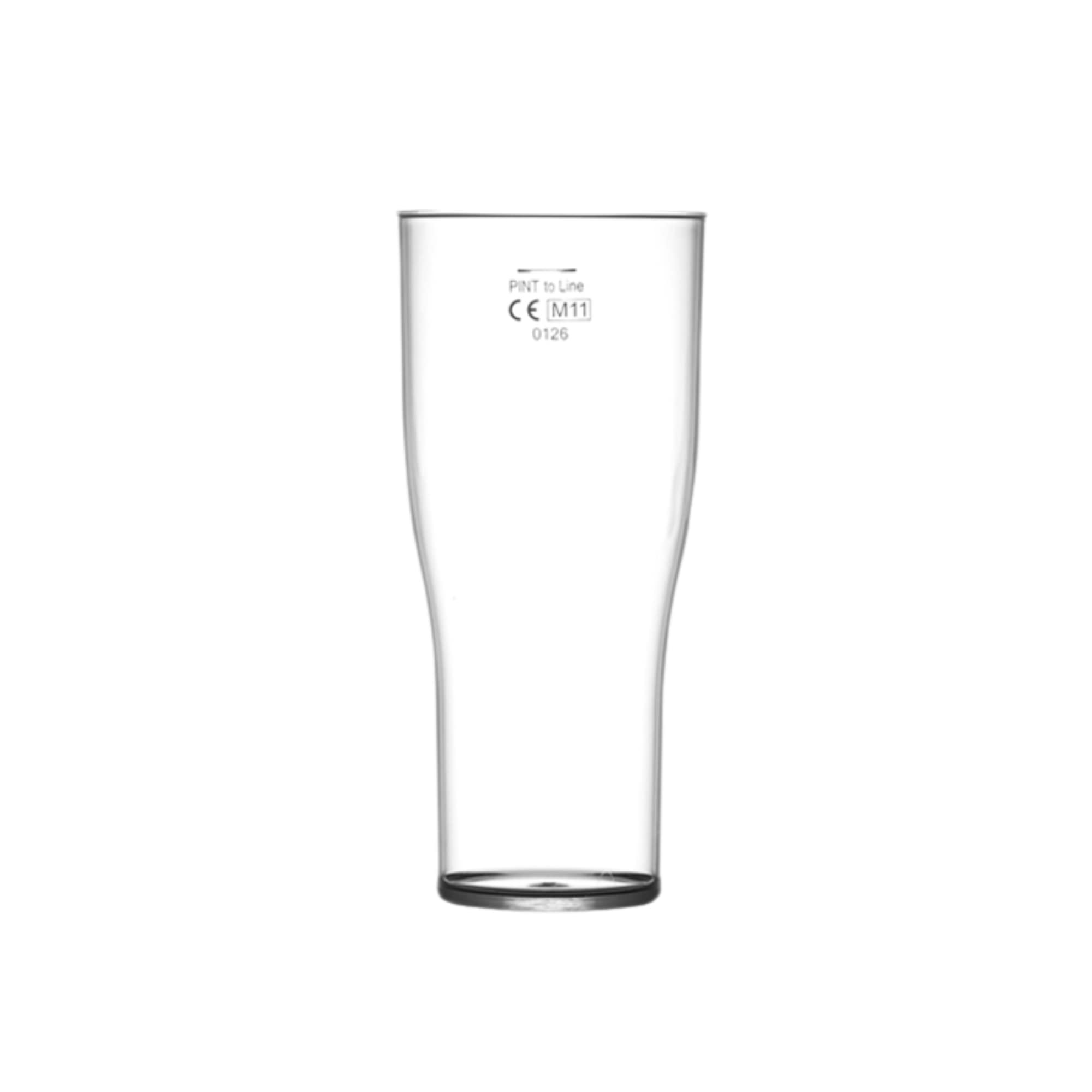 Elite Polycarbonate Plastic Tulip Pint Tumblers 22oz Lined CE Stamped at 20oz - Set of 4
