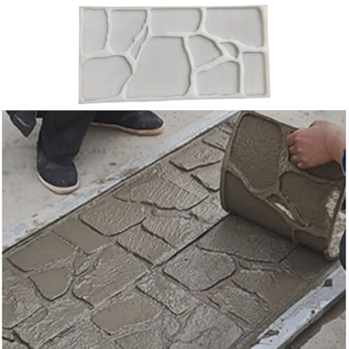 Tappetini riutilizzabili per timbratura del cemento, strumenti irregolari per stampi, decorazioni per vialetti e patio (confezione da 4)