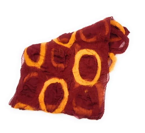 Ayuni Gifts of the World Handmade Felted Wool and Silk Long Art Scarf Natural Dyes Made in Nepal2