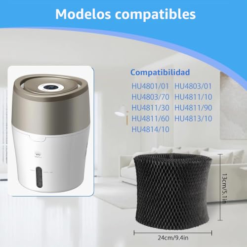 Miniatura 2 de Iamoy Fy2401 30 - Filtro Humidificador Compatible Con Philips Hu4814, Hu4813, Hu4811, Hu4803 Y Hu4801 Series 2000 Humidificador, Número De Pieza Fy2401 30,2 Unidades