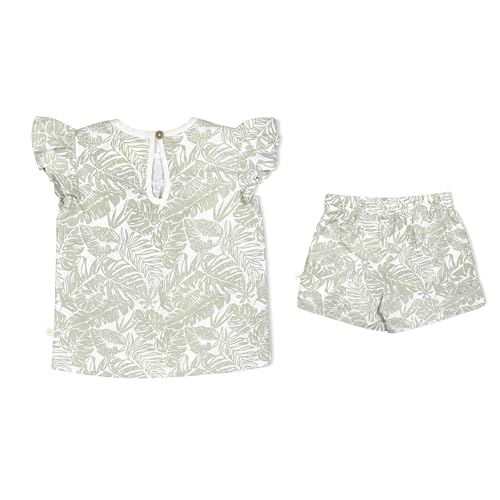 Image of MakeMake Organics GOTS Certified Organic Cotton Baby Kids Toddler Girl Top and Short Outfit Set