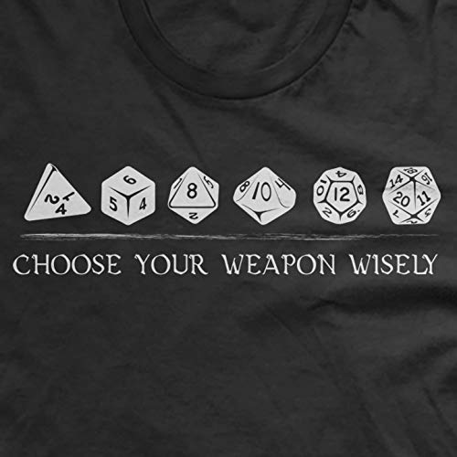 Guerrilla Tees Choose Your Weapon Dice Shirt Funny Tshirts Dungeons And Dragons Shirt, Black, Medium #TOP1
