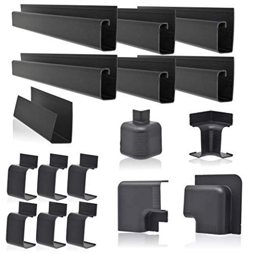 J Channel Cable Raceway System, 100” Total, Cable/Wire Management Solution for Desk, Home, Office, Kitchen, or Workshop, Includes Couplers to Cover Gaps & Solution for Power Blocks & Outlet Strips