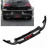 ★ Material: plástico ABS Labio difusor de parachoques trasero para Volkswagen Golf 7 GTI 2015-2017 ABS fibra de carbono look silenciador alerón divisor de escape único