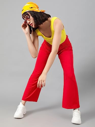 Image of KOTTY Women's Casual Flared Pants with High Waist