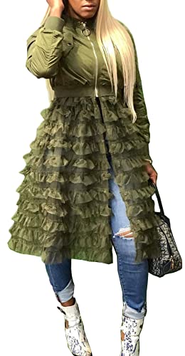 JSELF ジゼルフ Tulle Layered Jacket FA LS Sequin and Tulle Jacket - OpryShop