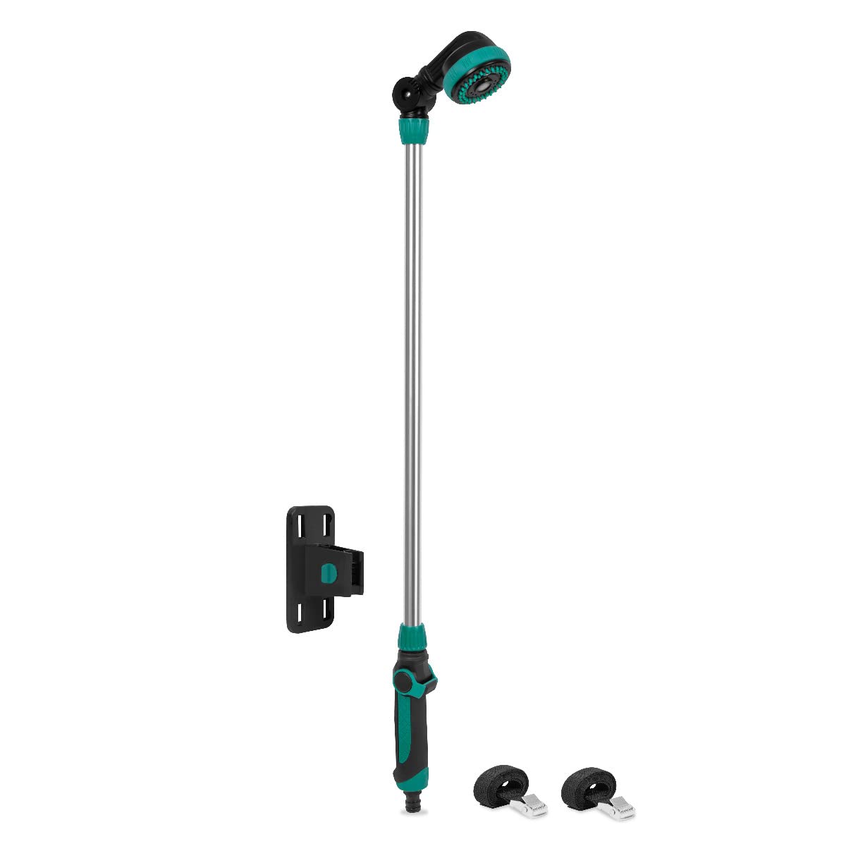 VONROC Gartendusche Außendusche - 1 in 2 Gartenbrause mit Stiel ideal für Garten, Pool, Camping, Terasse oder Sauna - 180 Grad neigbar, 3 Sprühmodi inl. Wandhalterung
