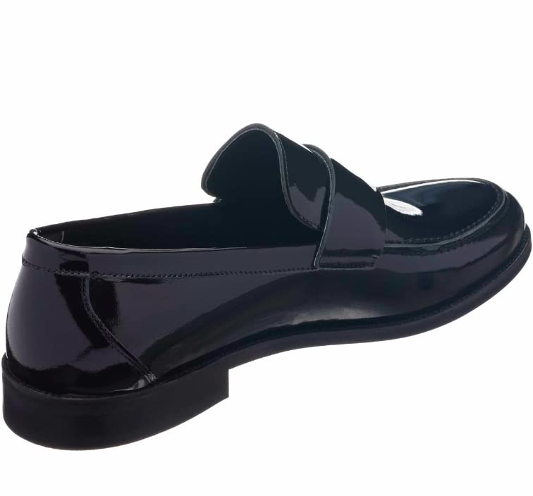 DALGALA Black Big Size Handmade Loafers with Patent Leather Business Dress Slip on Loafer Shoes for Men - Image 5