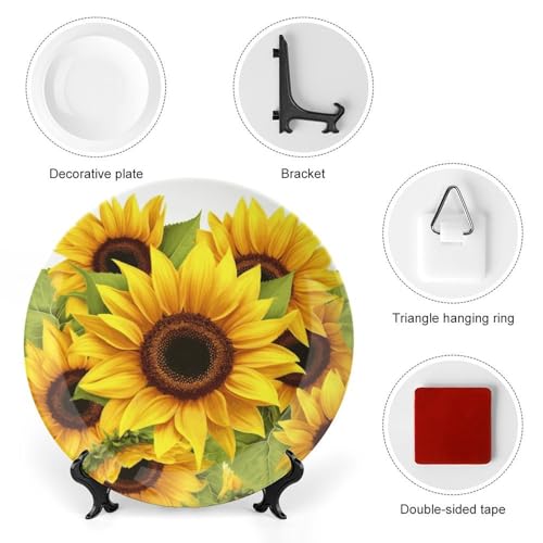 Plato decorativo de porcelana Sunflower Bone China miniatura 3
