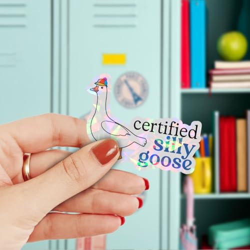 Image of 3pcs Certified Silly Goose Funny Sticker Pack, Meme Animal Humor Design, Die Cut Waterproof Vinyl Decal for Laptop, Water Bottle, Phone, Window, Helmet, Goose Lover Gift 3 Inches