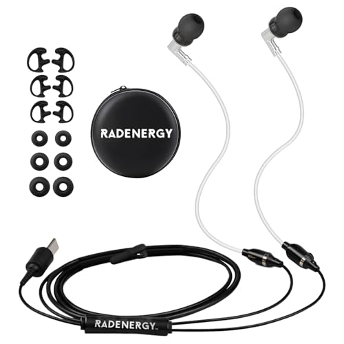 RadEnergy Airtube Headphones, EMF Free Earbuds, Air...
