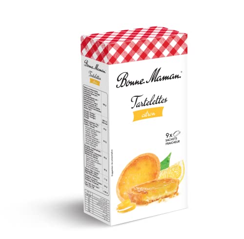 Bonne Maman Tartelettes - Zitrone (12x 125g) - Französisches Mürbeteiggebäck Großpackung Kaffee Kekse Einzeln Verpackt Hochwertige Süßigkeiten für Gebäckliebhaber