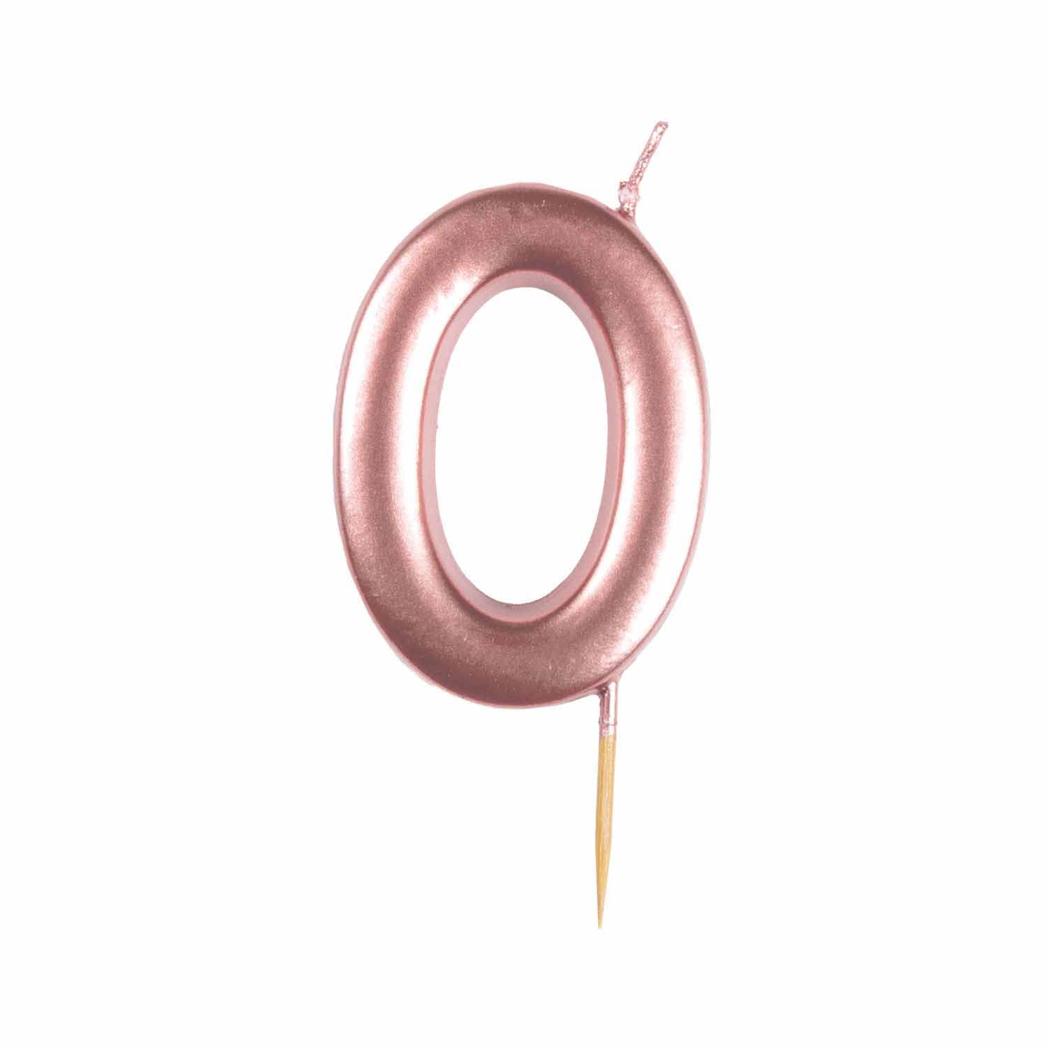 Amscan 9911545 - Metallic Rose Gold Number 0 Cake Candle
