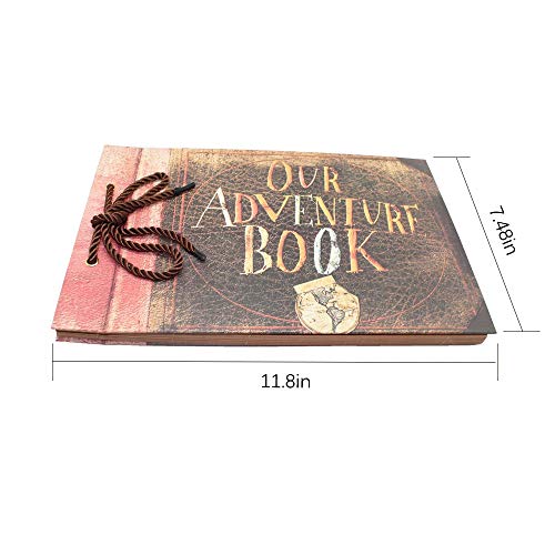 LBSC Adventure Book Pixar Handmade DIY Family Scrapbook, Retro Album, Anniversary Scrapbook, Travel Album, Thanksgiving Vacation Memories (A)