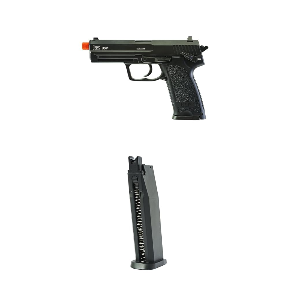 Bundle of HK Heckler &amp; Koch USP CO2 Powered 6mm BB Pistol Airsoft Gun, Blowback Action+ Elite Force HK Heckler &amp; Koch USP 6mm BB Pistol Airsoft Gun Magazine, 18-RDS Capacity, Fits USP Blowback Action
