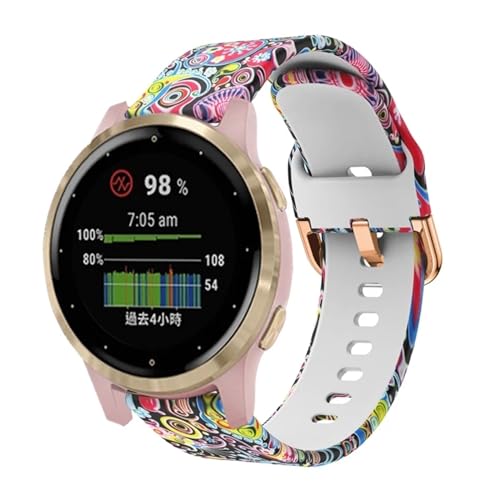 Bracelet de montre 18 mm en silicone agate universel pour Garmin Vivoactive 3S