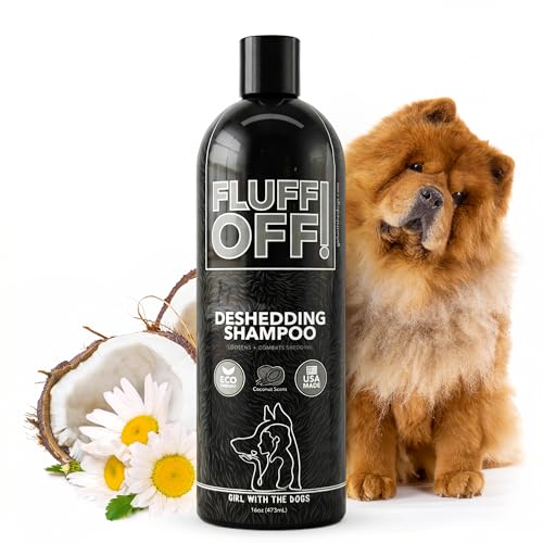 Fluff Off! by Girl With The Dogs, Natural Deshedding Dog & Cat Shampoo, 16 Oz, Made in USA, 8 Wks+