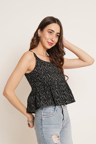 Image of COTLAND Fashions Designer Pre-Shrunk Cotton Peplum Top for Women