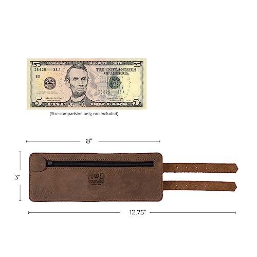 Hide & Drink, Stylish Wrist Wallet Cuff XL, Wristband with Secret Pouch, Cash Holder, Money Organizer, Full Grain Leather, Handmade, Bourbon Brown 7