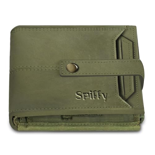 Spiffy Olive Green Genuine Leather Wallet for Men Leather Original Stylish Latest, Detachable Card Holder Wallet, RFID Protected 5 41R3y0tgCOL