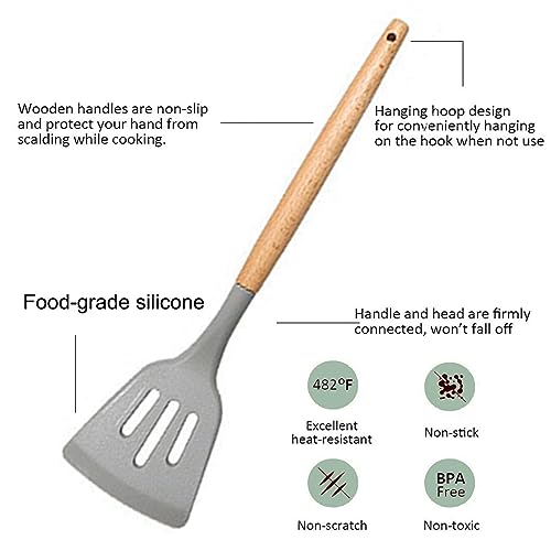 UXIYI Silicone Kitchen Utensils Set, 13Pcs Cooking Utensils Set, Silicone Utensils Set - Image 3