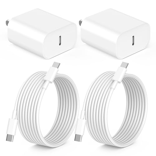 Image of iPhone 17 16 15 Long Charger Fast Charging 2Pack USB C Wall Charger Block