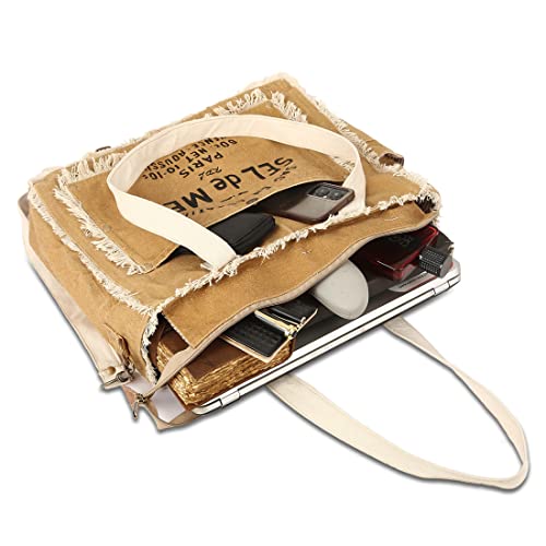 Bolso bandolera grande de lona reciclada para mujer miniatura 2