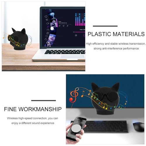 Enceinte sans fil portable chat mini noir, haut-parleur compact de bureau - 7
