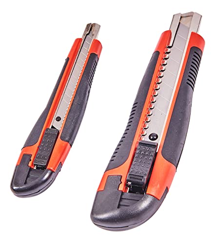 Amtech S0150 2pc Snap-Off Blade Disposable Retractable Knife Set, Craft Knives 1 Amtech S0150 2pc Snap-Off Blade Disposable Retractable Knife Set, Craft Knives