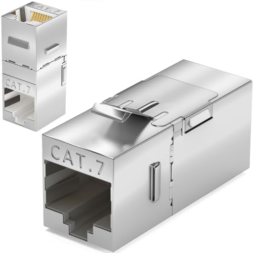 HB-DIGITAL RJ45 Keystone Cat.7 - Conector de ángulo acodado de 90 ° CAT7 STP LAN, módulo de red de hasta 1000 MHz, 10 Gbps, compatible con versiones anteriores (cat8, cat7, cat6, cat5e)