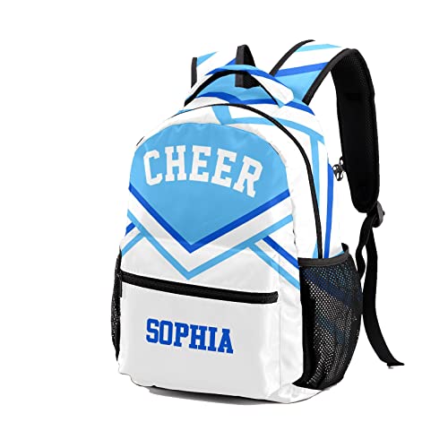 Personalized Cheer Cheerleader Sky Blue Custom Backpack Waterproof Multifunctional Daypack with Name Gift2