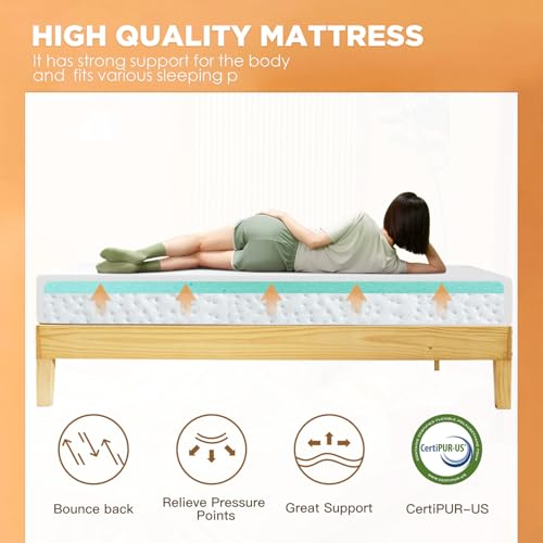 Image of PayLessHere | 12 Inch Twin XL Mattress | Medium Firm Base Foam Mattress | Removable Washable Zipper Cover | Breathable & Comfortable | White | Bed in a Box | CertiPUR-US Certified