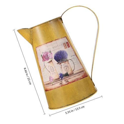 Vase rétro en fer forgé jaune Beaupretty pour fleurs séchées - 3