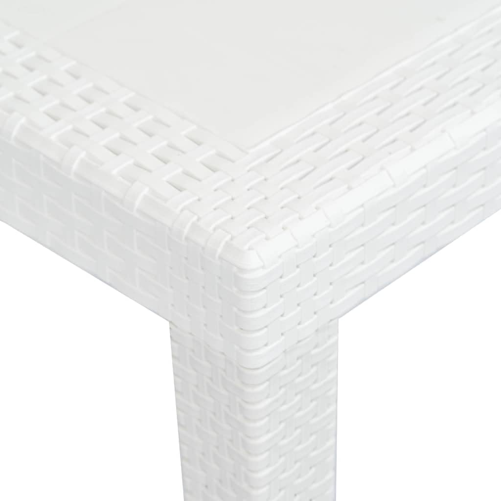 Stół ogrodowy Biały Plastik Rattan Wygląd 150x90x72 cm